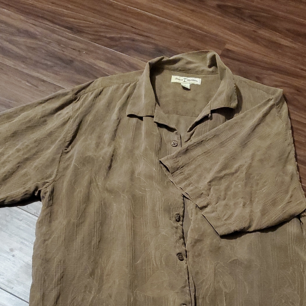 Tommy Bahama Brown 100% Silk Shirt - Picture 8 of 12